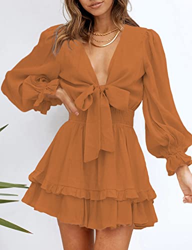 AILUNSNIKA Women's Knotted Tiered Mini Dress https://like2b-uy