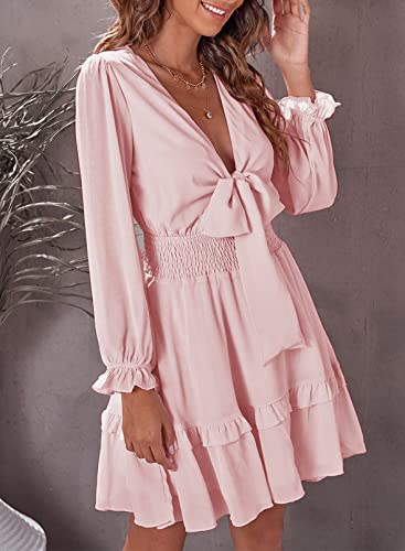 AILUNSNIKA Women's Knotted Tiered Mini Dress https://like2b-uy