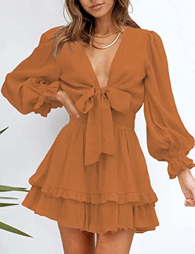 AILUNSNIKA Women's Knotted Tiered Mini Dress https://like2b-uy