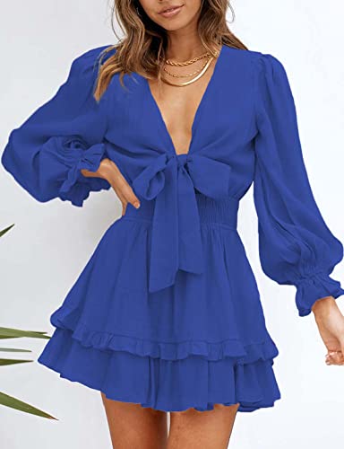 AILUNSNIKA Women's Knotted Tiered Mini Dress https://like2b-uy