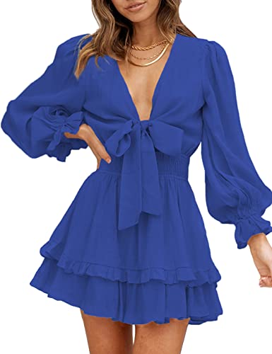 AILUNSNIKA Women's Knotted Tiered Mini Dress https://like2b-uy