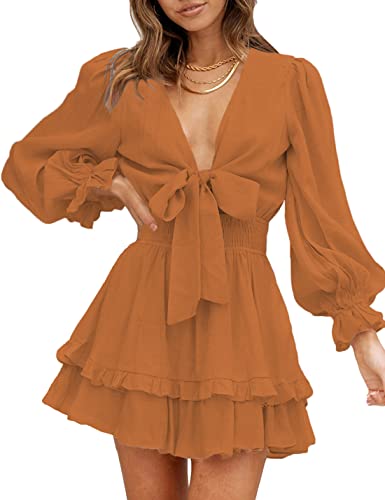 AILUNSNIKA Women's Knotted Tiered Mini Dress https://like2b-uy