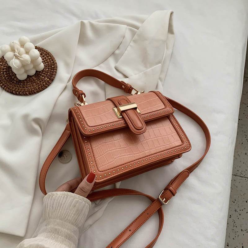 Women Fashion Rivet Leather crossbody Bag for Women Flap Handbag - Velora