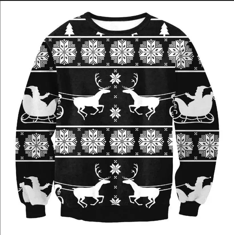 UGLY CHRISTMAS SWEATER Vacation Santa Elf Funny Womens Men Sweaters Tops Autumn Winter Clothing - Velora