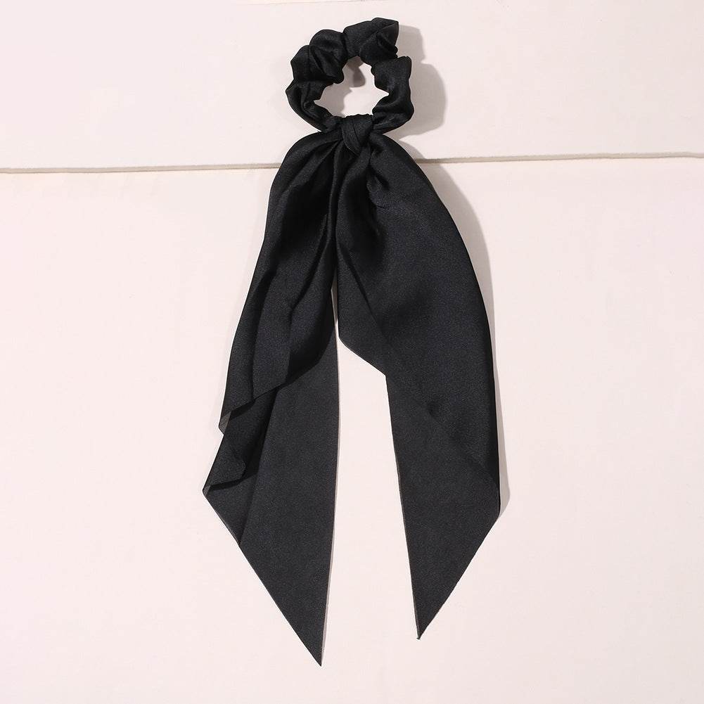 Cute Hair Silk Bow Scrunchie Vintage Satin Scarf Scrunchie - Velora