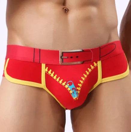 Men's Underwear Cotton Print U Convex Antibacterial Brief Trunk Panties - Velora