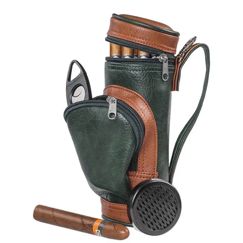 Portable Cigar Bag contains Humidifier and Cigar Cutter - Velora