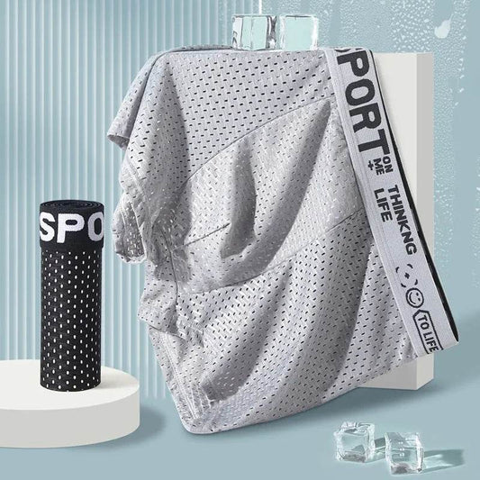 Men's Underwear Mid Waist Mesh Ice Silk Mesh SPORT Boxer Brief - Velora