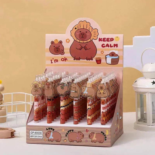 48 Pcs Cartoon Bear Acrylic Paster Pressing Pen School Supplies Gel Pen - Velora