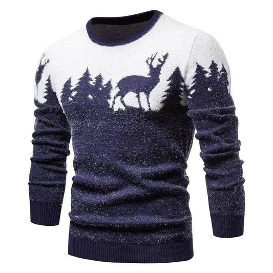 Christmas deer Knit Cashmere sweater for men - Velora