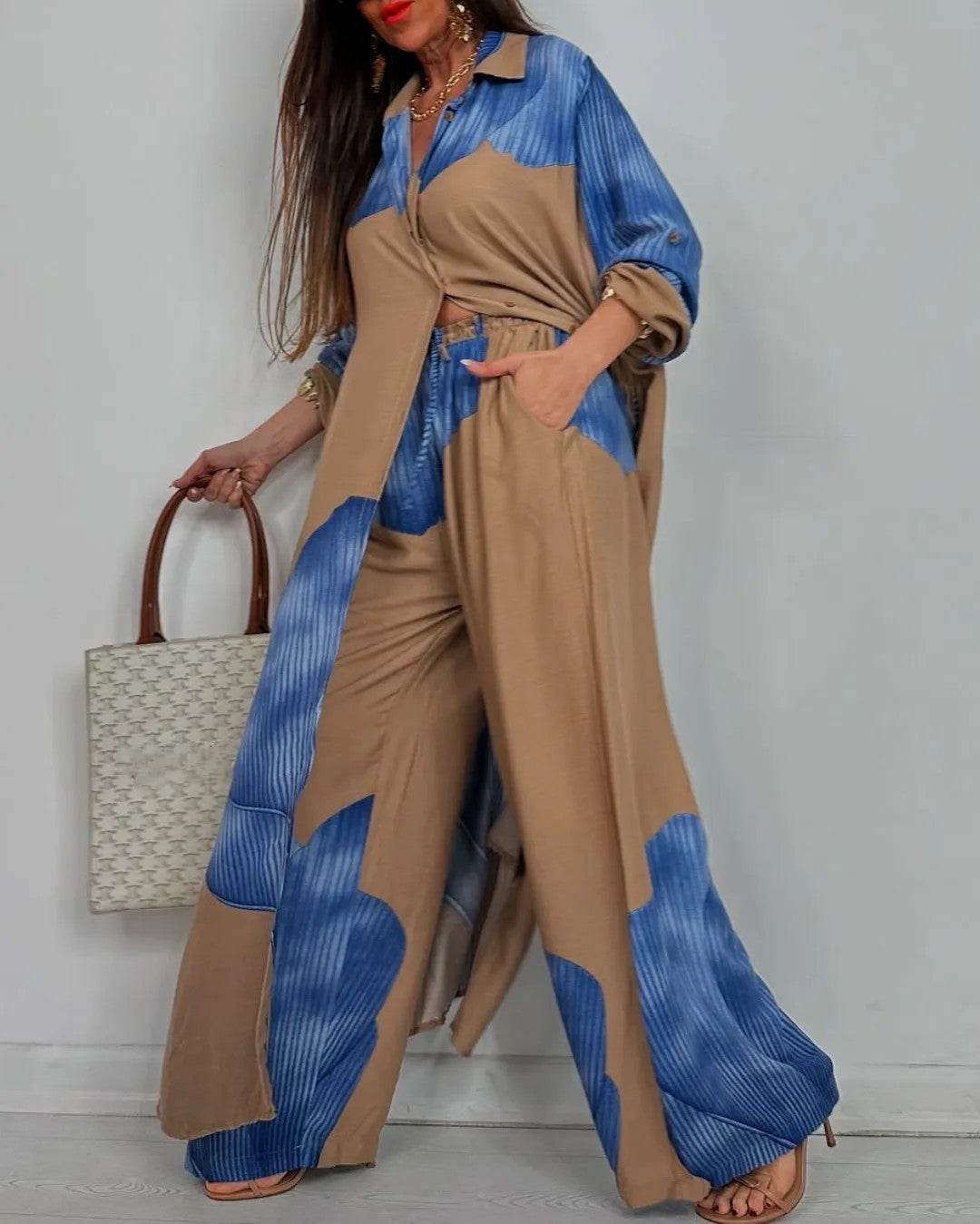 Women's Clothing Fashion Colorblock Loose Shirt - Velora