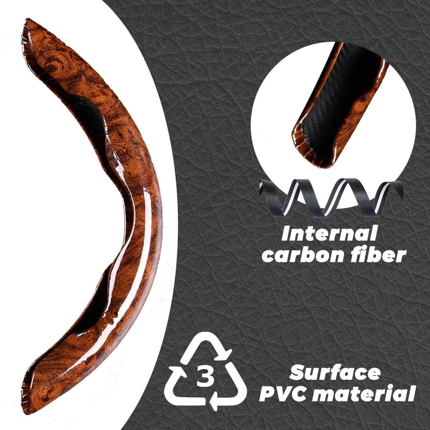 Mahogany Gray Buckle Steering Wheel - Velora