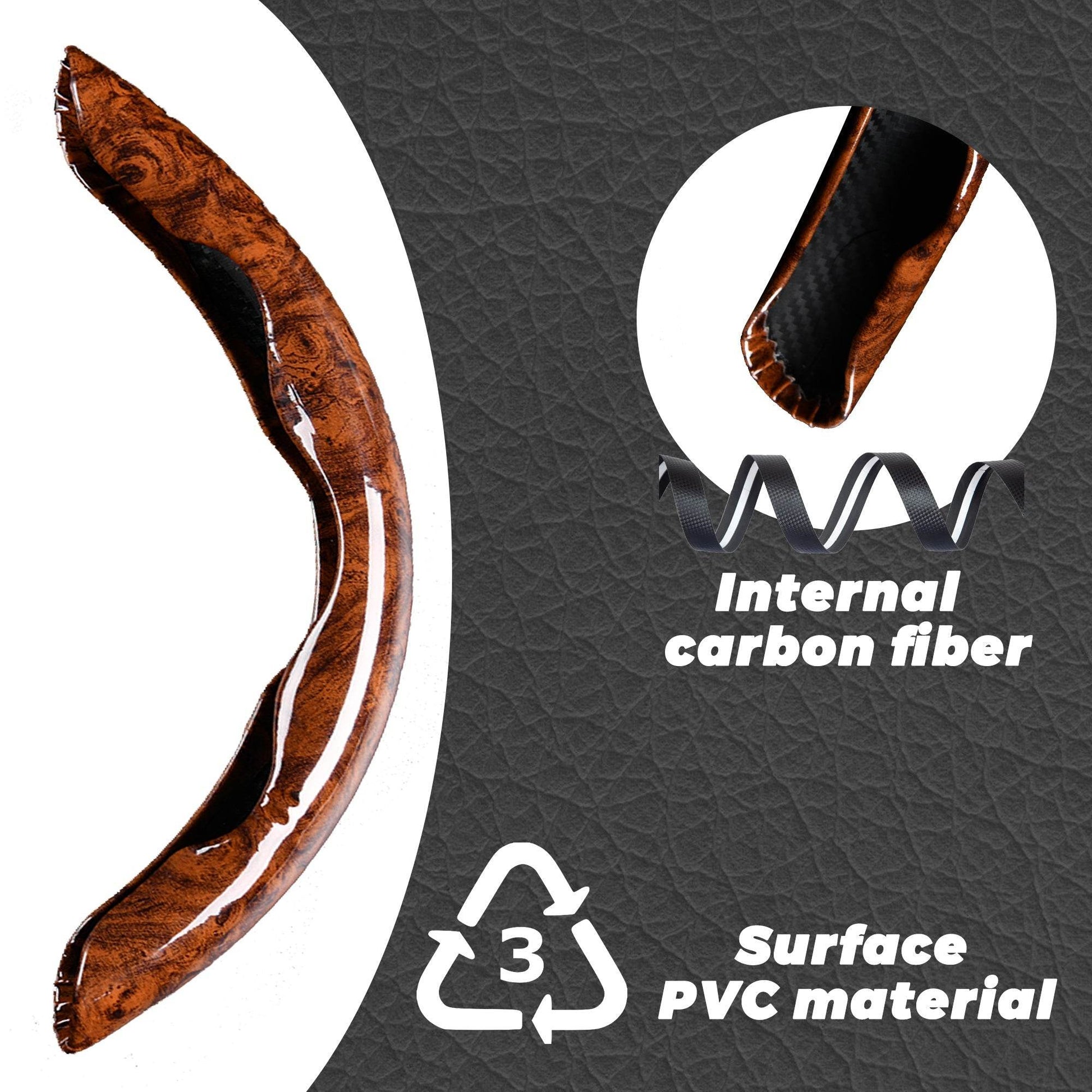 Mahogany Gray Buckle Steering Wheel - Velora