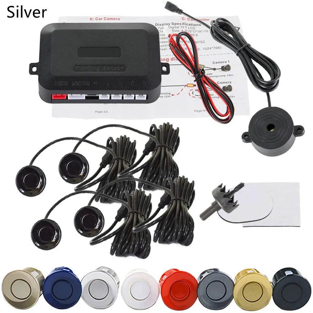 Auto Car LED Crescent Buzzer Radar Parking Sensor 4 Probes Car Camera - Velora