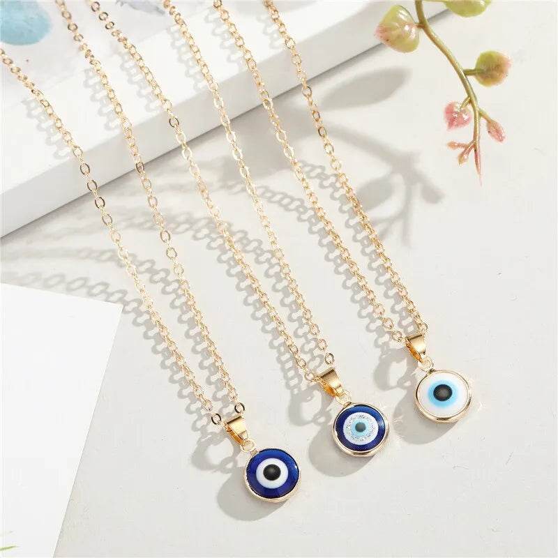 Blue eye pendant Alloy necklace chain Fashion Accessories - Velora
