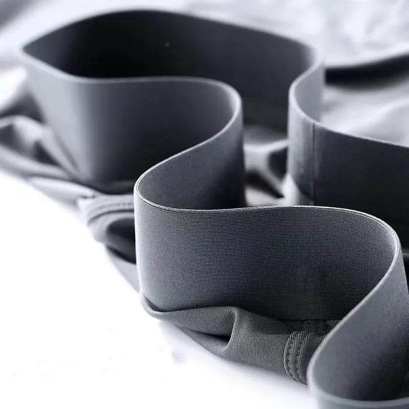 Men's 4-pack Plain Mid waist Boxer Brief Ice Silk Underwear. - Velora