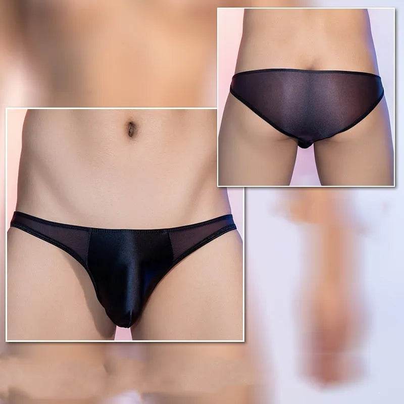 See-through Thin Transparent Silky Men's Low Waist Briefs