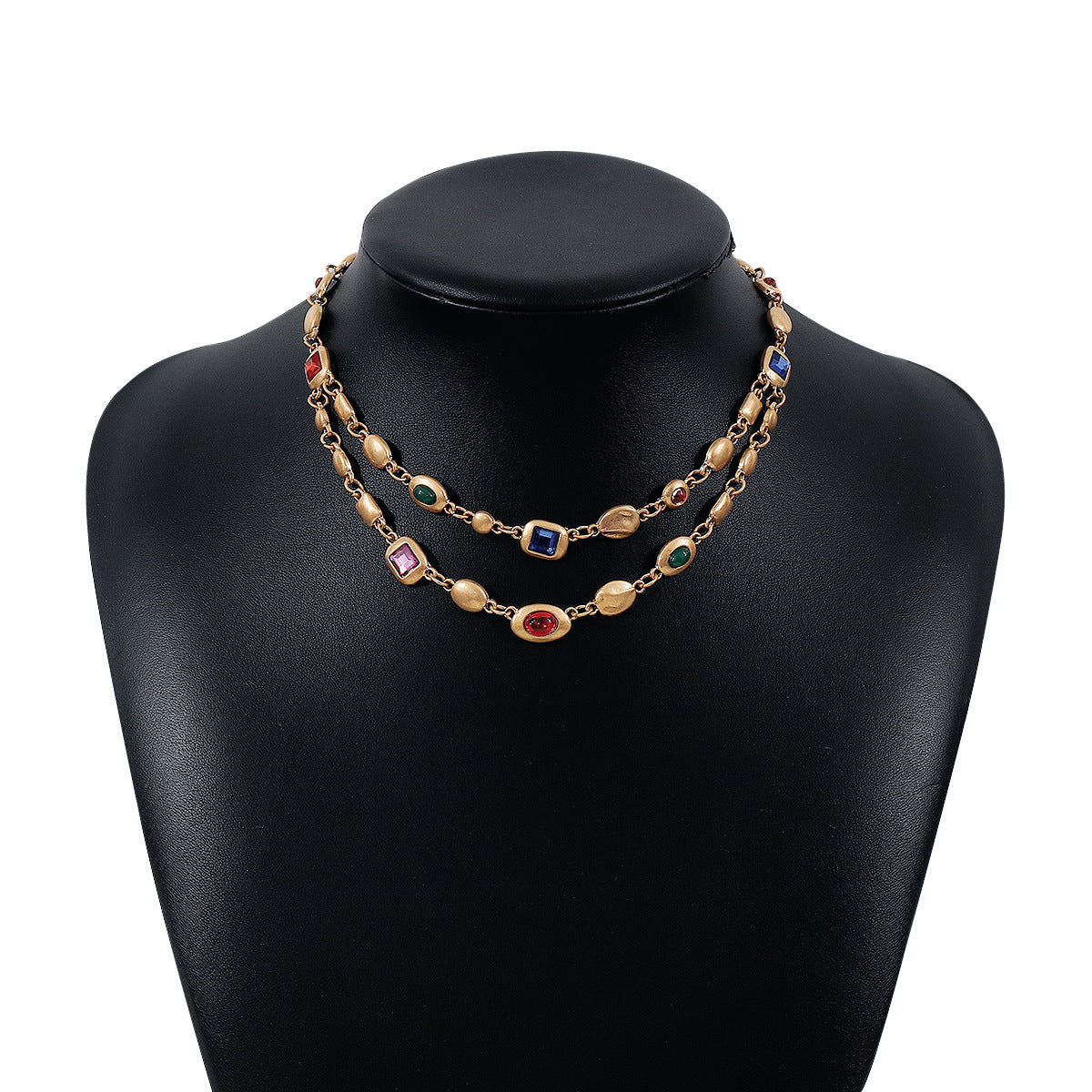 Ethnic Style Diamond Double-layer Necklace