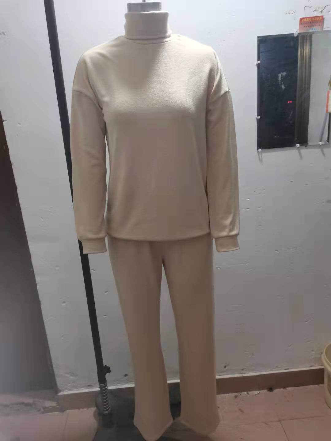 Casual Fashion Suits For Women Turtleneck Sweater And Drawstring Straight Pants - Velora