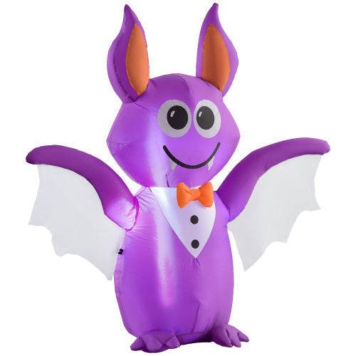 Outsunny 6ft Inflatable Halloween Decoration Bat, Blow Up Outdoor LED Yard Display, Waterproof - Velora