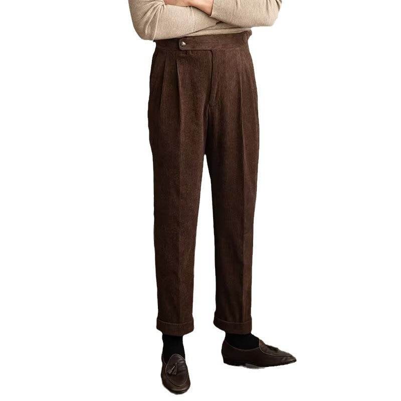 Men Autumn And Winter Corduroy Smooth Ankle-length trouser for work - Velora
