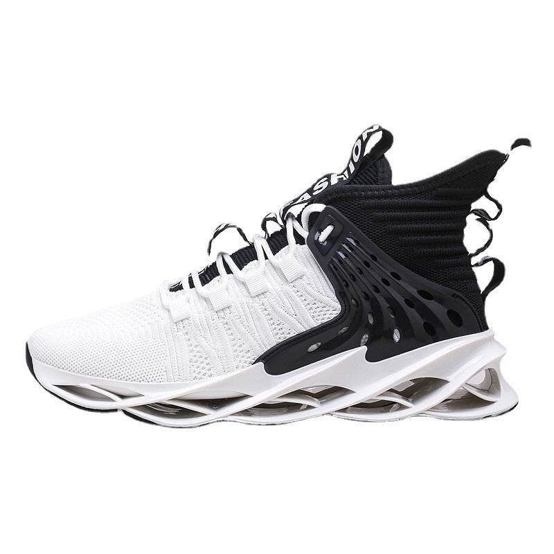 Men's Four Seasons Flyknit Breathable Blade Sole Mid-Top Sneakers - Velora