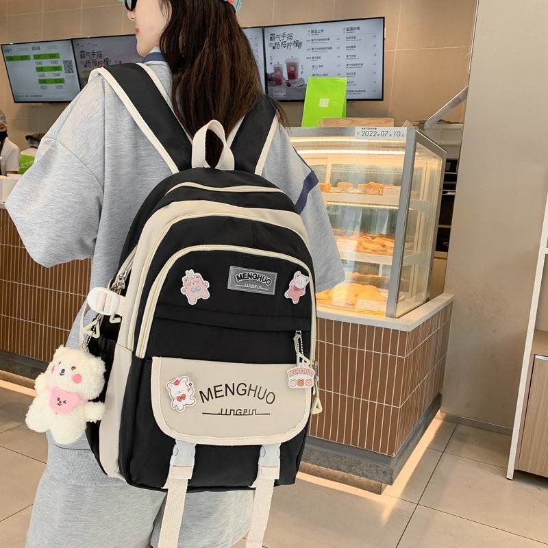 2pcs Large Capacity School College Girls Backpack Shoulder Bag - Velora