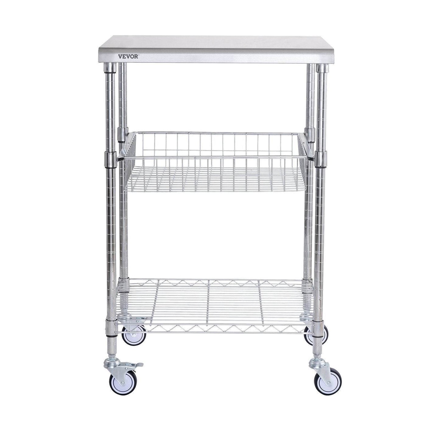 VEVOR 3-Tier Workbench Utility Cart for Kitchen Office - Velora