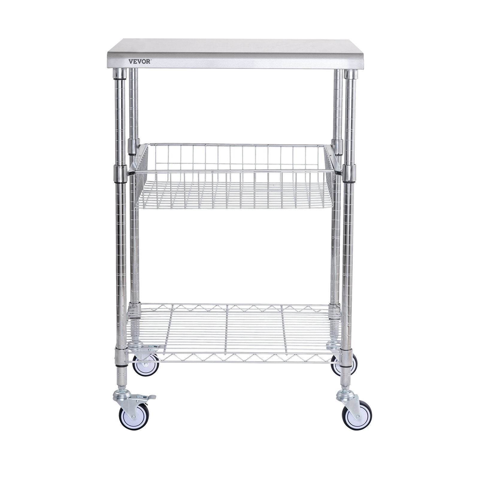 VEVOR 3-Tier Workbench Utility Cart for Kitchen Office - Velora