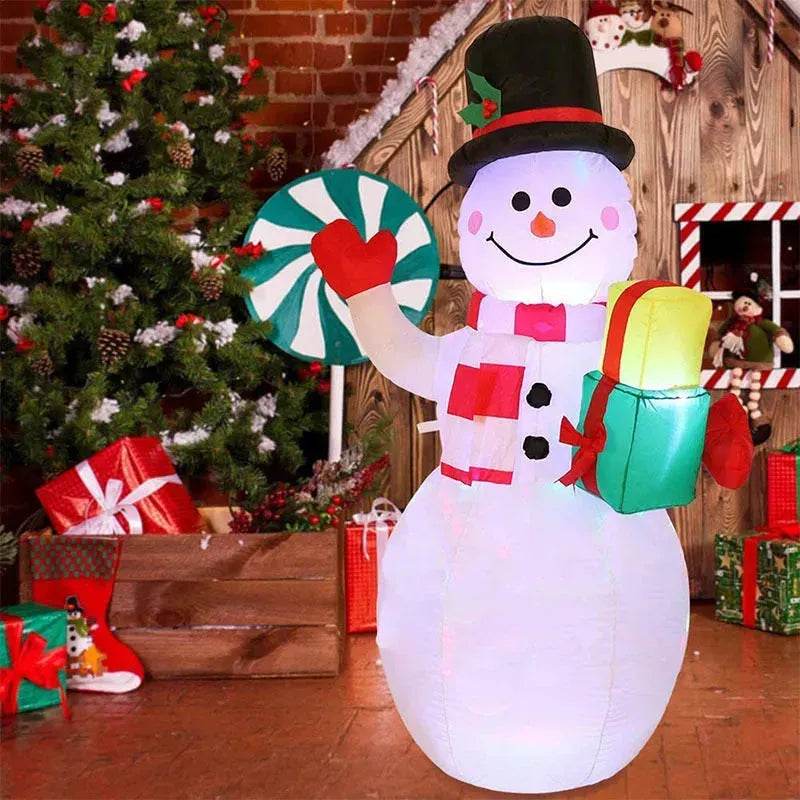 Christmas LED Lights Glowing Santa Tree Snowman Inflatable Doll Outdoor Yard Garden Decor - Velora