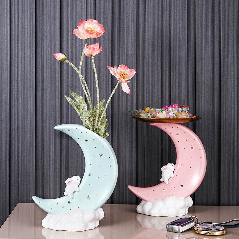 Moon Vase Decoration Living Room Flower Arrangement Light Luxury Luxury - Velora