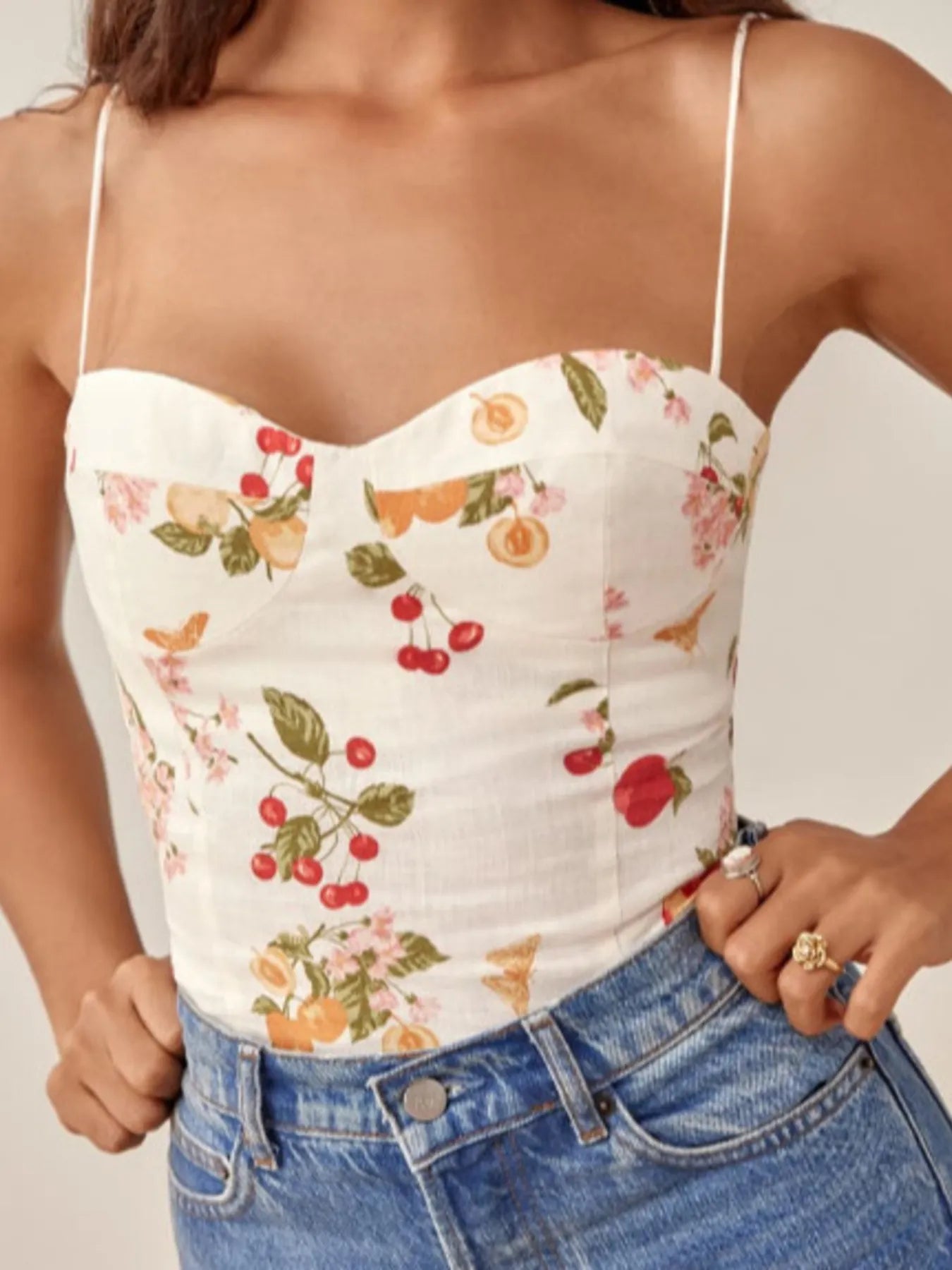 Printed Smocked Cami Top - Velora