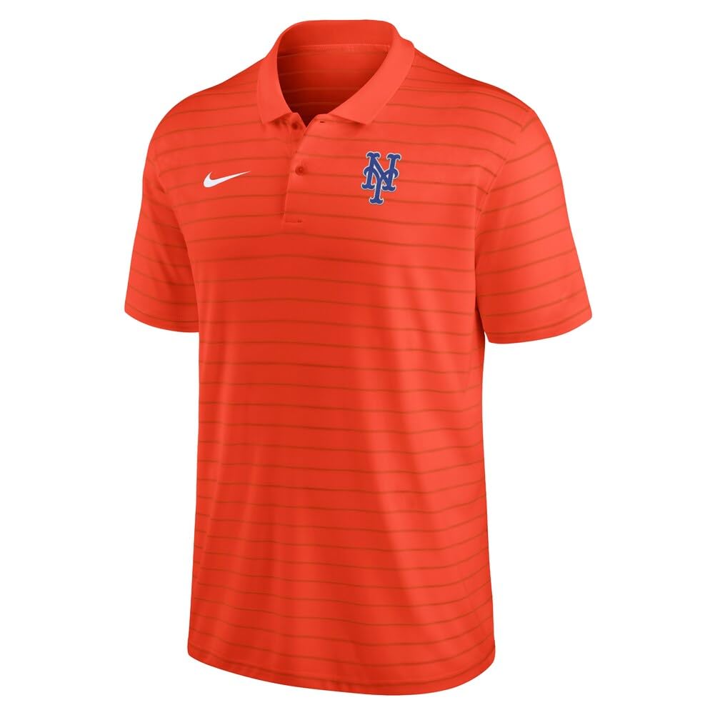 Nike Mens MLB Authentic Collection DRI-FIT Victory Polo (US Alpha XX-Large Regular Regular Orange New York Mets)
