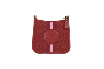 Coach Dempsey Crimson Jacquard Crossbody Patch Bag