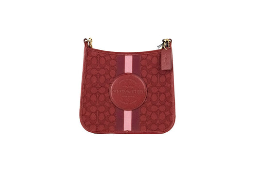 Coach Dempsey Crimson Jacquard Crossbody Patch Bag