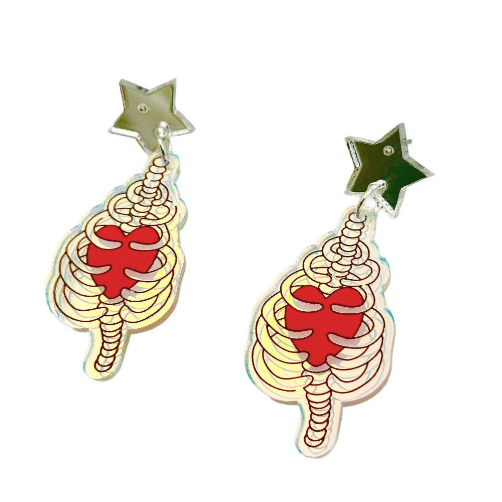 Halloween Day Ornament Colorful Ghost Eyes Funny Acrylic Earrings For Women - Velora