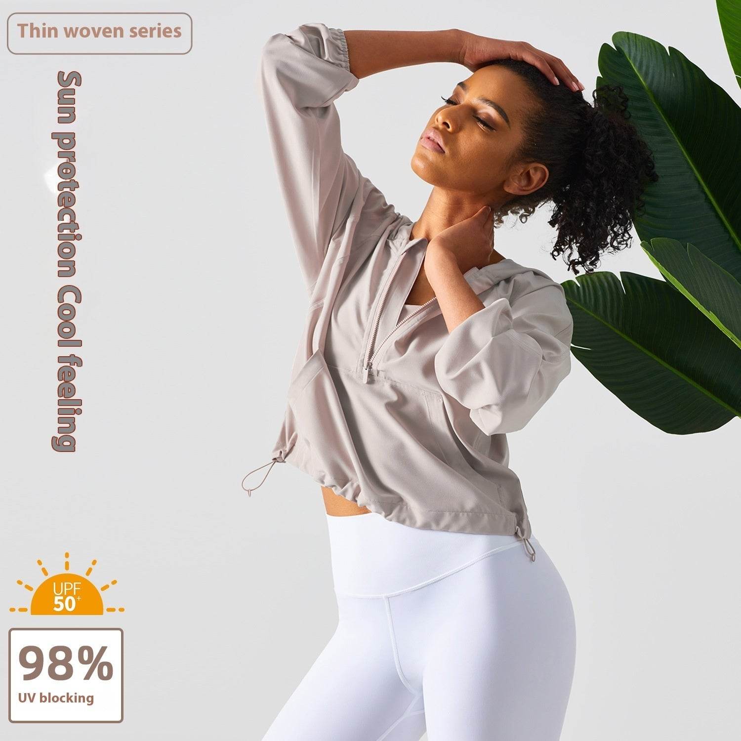 Women's Half Zipper Drawstring Workout Hoodie Athleisure Gym Hoodie - Velora