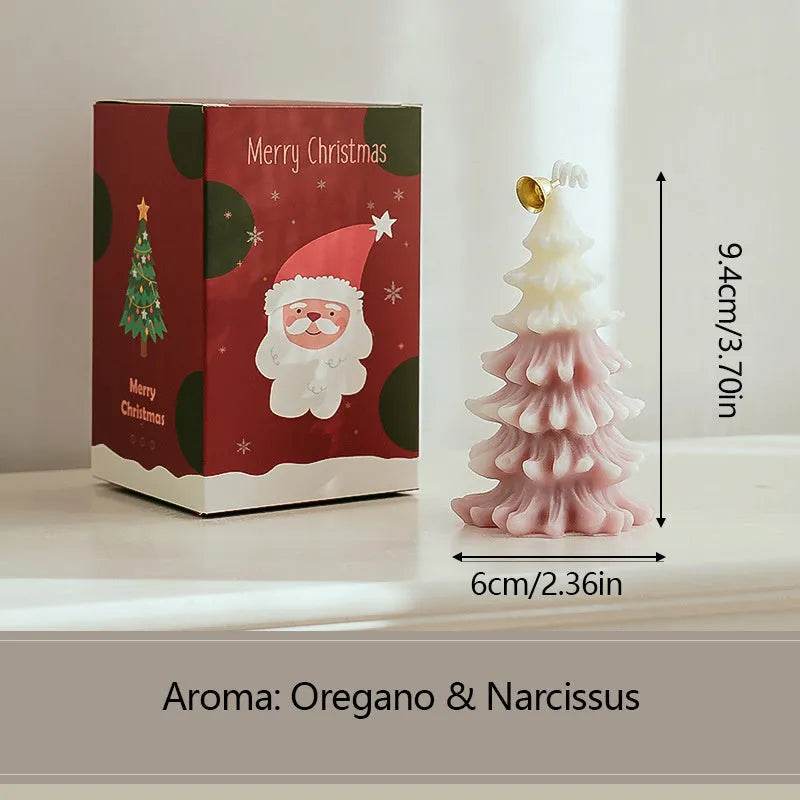 Merry Christmas Candle 3D Xmas Tree Shaped Aromatherapy Candles Ornaments Navidad New Year Party Home Decor Xmas Gift - Velora
