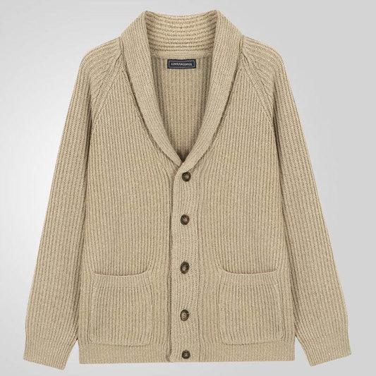 Men's Lapel Knitting Cardigan Fashion Button Sweater With Pockets Outwear Long Sleeve Top Spring Fall - Velora