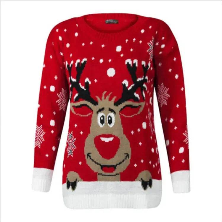 Christmas fawn deer jacquard Cashmere sweater - Velora