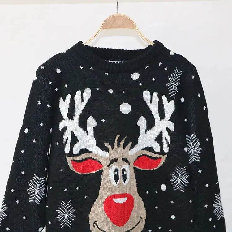 Christmas fawn deer jacquard Cashmere sweater - Velora