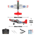 Mustang P51D 2CH Beginner RC Airplane with Gyro Stabilizer for Kids - Velora Luxury Fashion