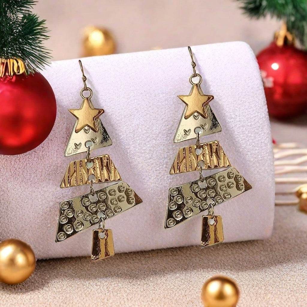 Christmas Tree Necklace And Earrings Fashion Pendant Necklace Suit Xmas Tree Earrings And Necklace New Year Jewelry - Velora