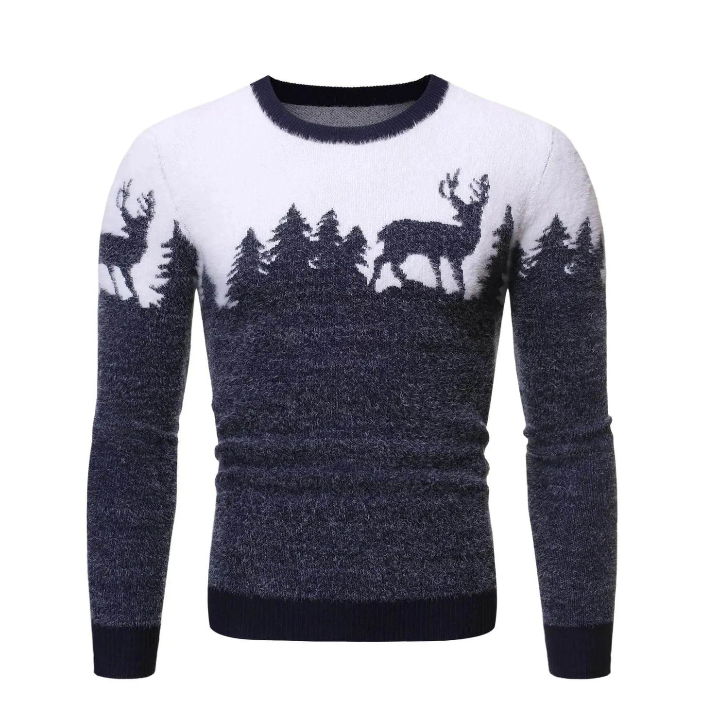 Christmas deer Knit Cashmere sweater for men - Velora