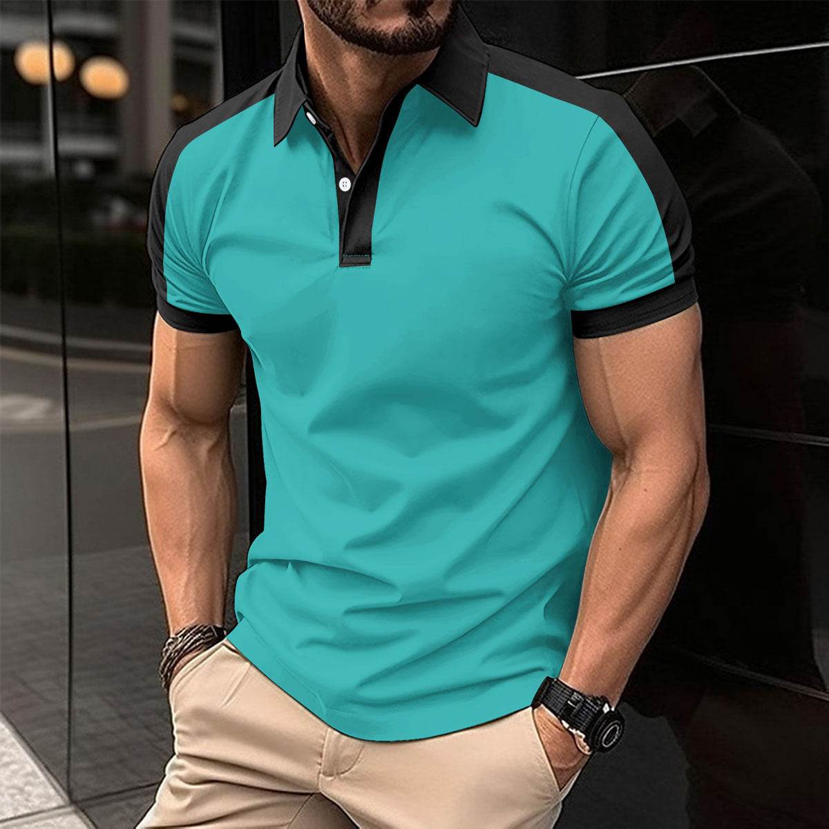 Men's Short Sleeve Business Shirt Summer Casual Polo Shirts - Velora