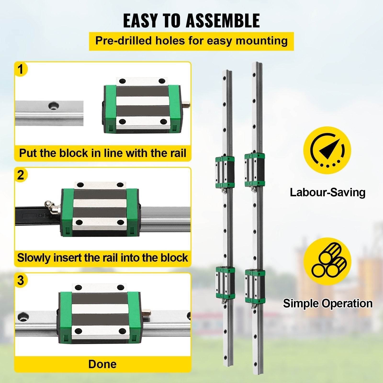 1Pcs RM1605-1000mm Ballscrew With BF12 BK12 Kit, Coupling, Slide Blocks Linear Guide Rail Set For DIY CNC Routers Lathes Mills - Velora
