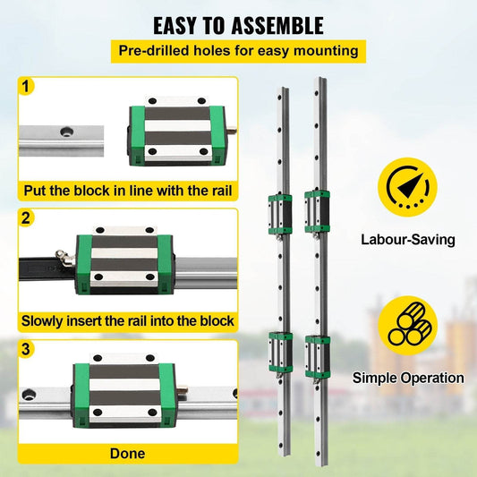 1Pcs RM1605-1000mm Ballscrew With BF12 BK12 Kit, Coupling, Slide Blocks Linear Guide Rail Set For DIY CNC Routers Lathes Mills - Velora