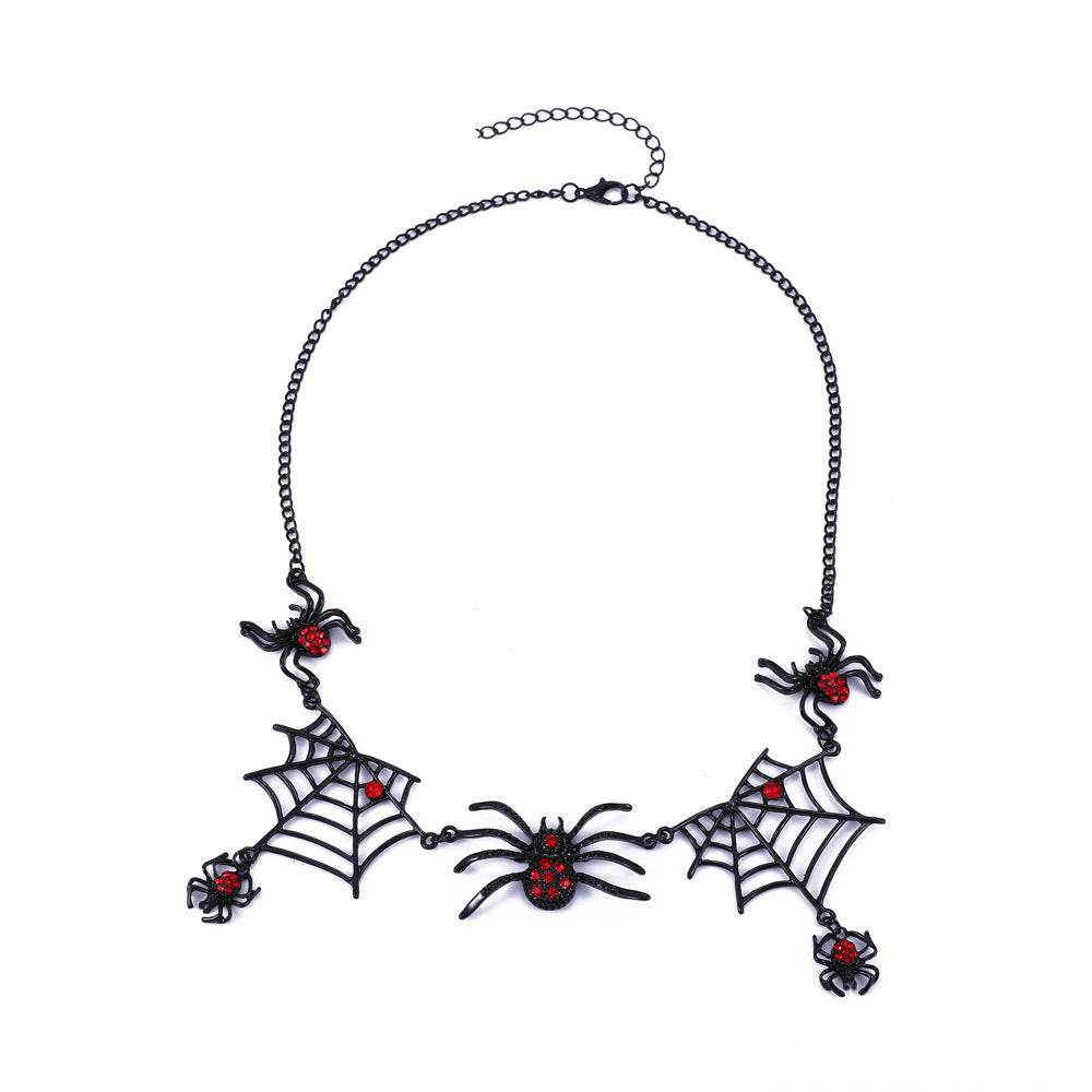 Halloween Spider And Spider Web Necklace Personality Clavicle Necklace Fashion Jewelry Accessories - Velora