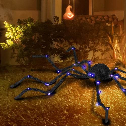 HOMCOM 3.25 Outdoor Halloween Decoration, Light-up Oversized Spider Halloween Prop With Light Up Bendable Legs - Velora