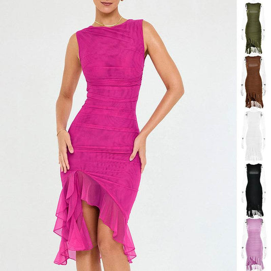 Summer Slim Skinny Sleeveless Dress For Women Fashion Party Club Dresses - Velora
